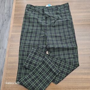 Green and Black Skinny Pants